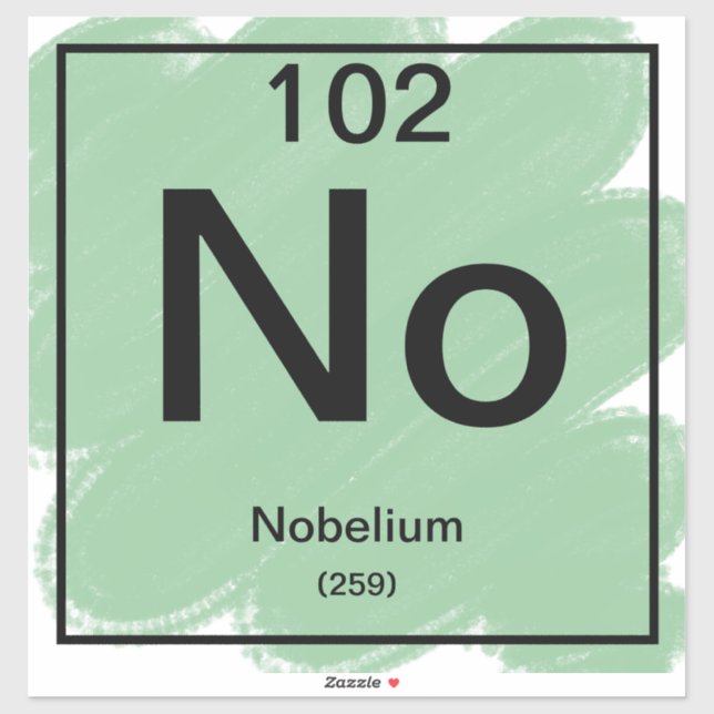 Periodischer Tafelaufkleber - Nobelium Aufkleber (Blatt)