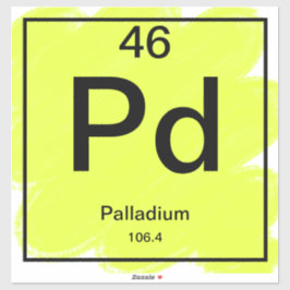 Periodischer Tafelaufkleber - Palladium Aufkleber