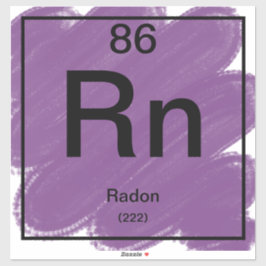Periodischer Tafelaufkleber - Radon Aufkleber