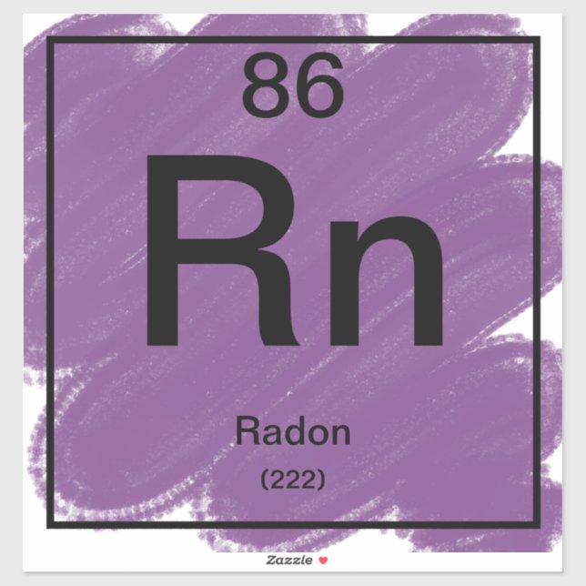Periodischer Tafelaufkleber - Radon Aufkleber (Blatt)