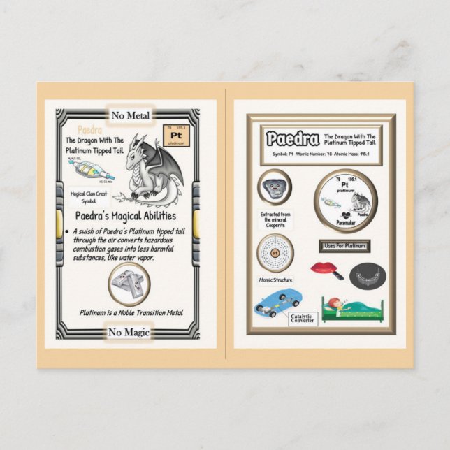 Periodischer Tafeldragon - Platin Postkarte (Vorderseite)