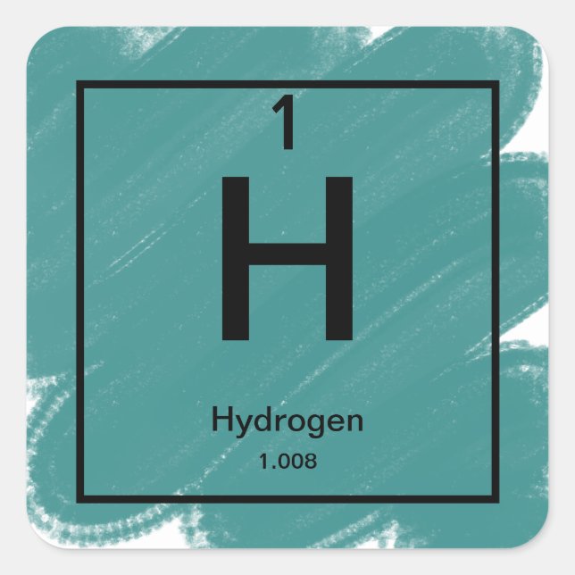 Periodischer Tafelwasserstoff-Aufkleber Quadratischer Aufkleber (Vorderseite)