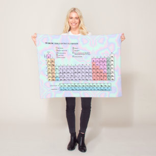 Periodischer Tisch der Elemente, pastellfarben iri Fleecedecke