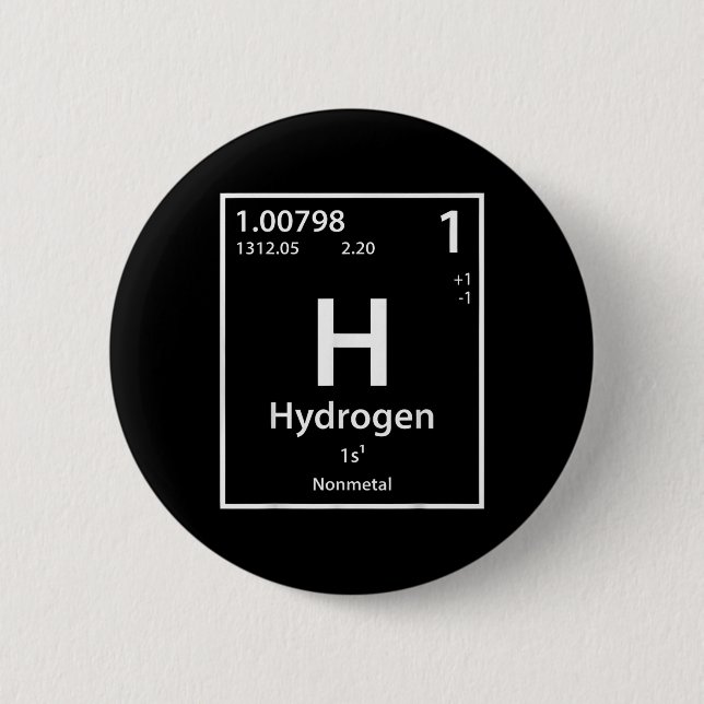 Periodischer Tisch für Funny Hydrogen Button (Vorderseite)