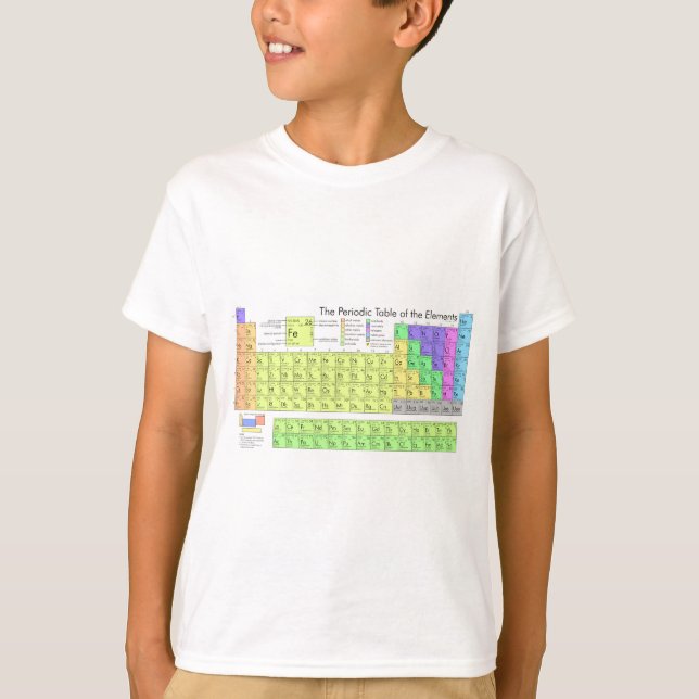 Periodischer Tisch mit bunten Jungs-T - Shirt (Vorderseite)