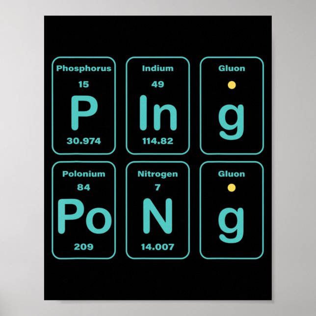 Periodischer Tischtennisspielspong Spaß Poster (Vorne)
