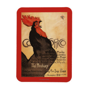 Periodisches Cocorico-Hahn-Werbeplakat Magnet