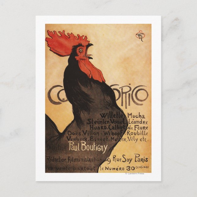 Periodisches Cocorico Rooster Promotionposter Postkarte (Vorderseite)