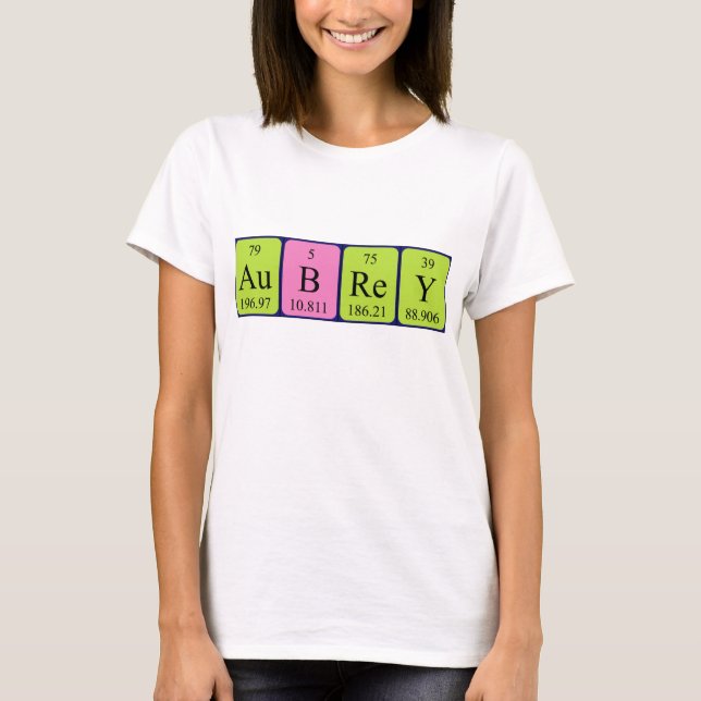 Periodisches Shirt für den Namen der Aubrey-Tabell (Vorderseite)
