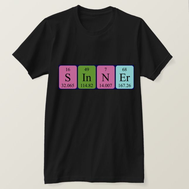 Periodisches Sinner-Shirt T-Shirt (Design vorne)