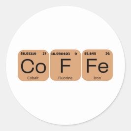 Periodisches Tischelement für Kaffee Runder Aufkleber