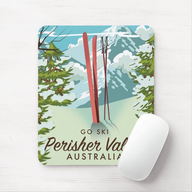 Perisher Valley Australia Ski. Mousepad (Mit Mouse)