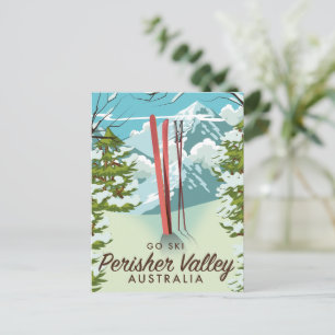 Perisher Valley Australien Skigebiet. Postkarte