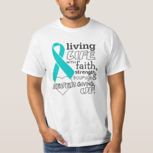 Peritonealer Krebs-lebendes Leben mit Glauben T-Shirt