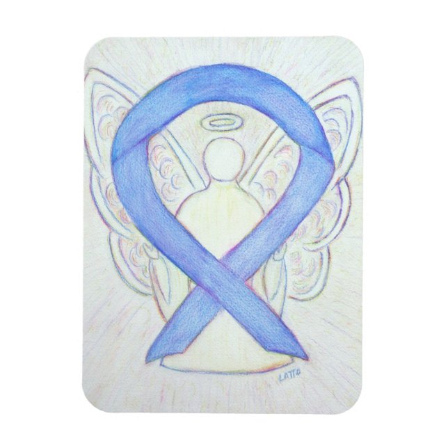 Périwinkel Blue Awareness Ruban Angel Art Magnet (Vertical)