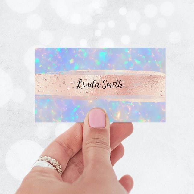 Periwinkle Aqua Opal Blush Pinselstriche Visitenkarte (Periwinkle Aqua Opal Blush Brush Strokes Business Card)
