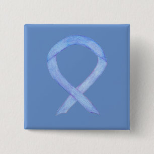 Periwinkle Awareness Ribbon Custom Art Buttone Button