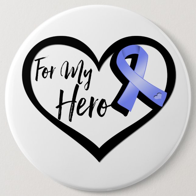 Periwinkle Awareness Ribbon für meinen Helden Button (Vorderseite)