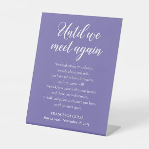 Periwinkle bis wir wieder Gedicht mit Namen treffe Sockelschild
