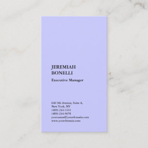 Periwinkle Blau minimalistisch moderne Premiumseid Visitenkarte