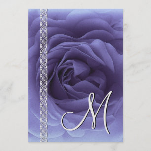 PERIWINKLE BLAU Rose & Spitzen Hochzeit Einladunge Einladung