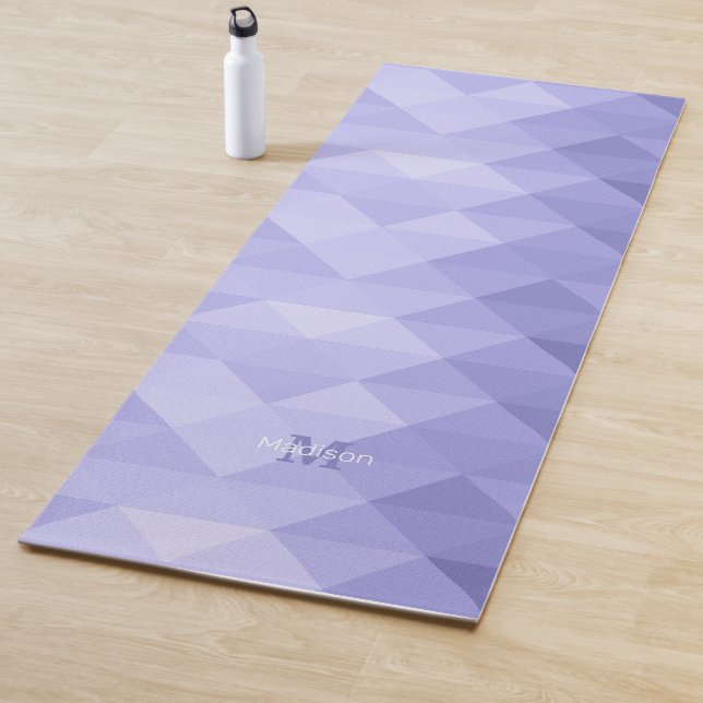 Periwinkle blaues geometrisches Quadratmuster Mono Yogamatte (Beispiel)