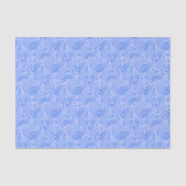 Periwinkle Blue Abstrakt Feather Pattern Seidenpapier (Vorderseite)