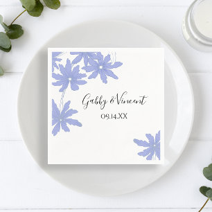 Periwinkle Blue Daisies Wedding Serviette