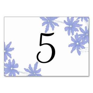 Periwinkle Blue Daisies Wedding Tischnummern