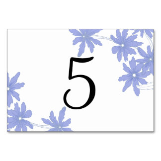 Periwinkle Blue Daisies Wedding Tischnummern