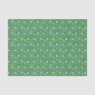 Periwinkle Blue Dark Green Country Stil Floral Seidenpapier