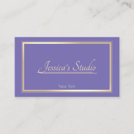 Periwinkle Blue Elegant Gold Frame Custom Services Visitenkarte