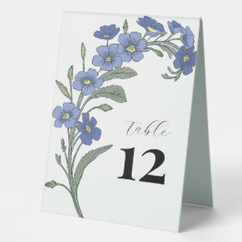 Periwinkle Blue Floral Moderne Hochzeit Tischaufsteller