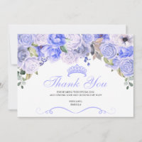 Periwinkle Blue Floral Quinceanera Vielen Dank