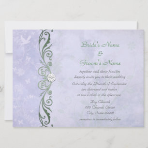 Periwinkle Blue Floral Spring Wedding Einladung