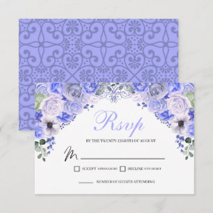 Periwinkle Blue Floral UAWG Enclosure Card RSVP Karte