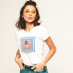 Periwinkle Blue Glitzer   Business Foto T - Shirt