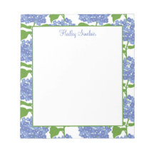 Periwinkle Blue Hydrangea Muster Notepad