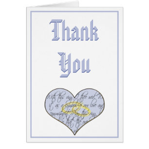 Periwinkle Blue Monogram Wedding Vow Thank You