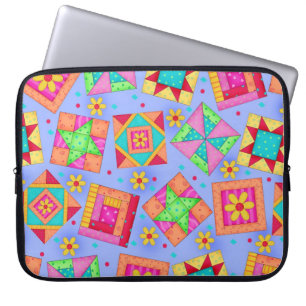 Periwinkle Blue Quilt Block Art Laptop-Sieb Laptopschutzhülle