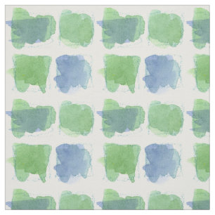 Periwinkle Blue Sage Green Squares Wasserfarbe Stoff