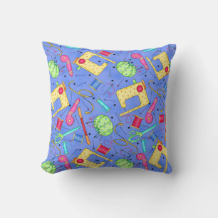 Periwinkle Blue Sewing Noten Dekorative Pillow Kissen