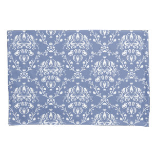 Periwinkle Blue und White Damask Kissenbezug