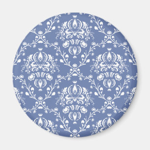 Periwinkle Blue und White Damask Magnet