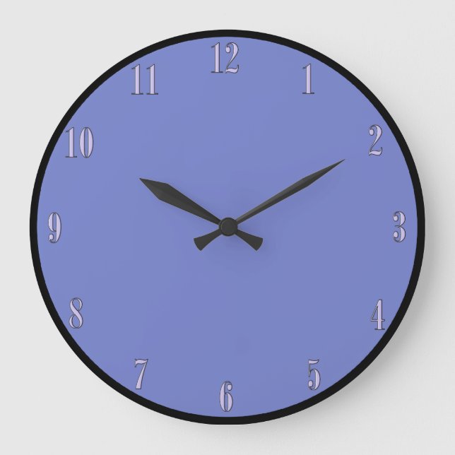 Periwinkle Blue Wall Clock Große Wanduhr (Vorderseite)