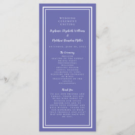Periwinkle Blue Wedding Service Zeremonie Moderne Programm