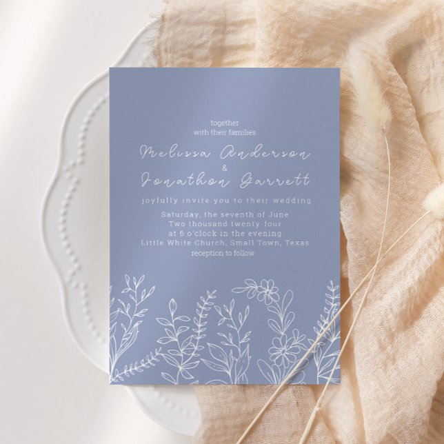 Periwinkle Blume Boho Wedding Einladung (Von Creator hochgeladen)