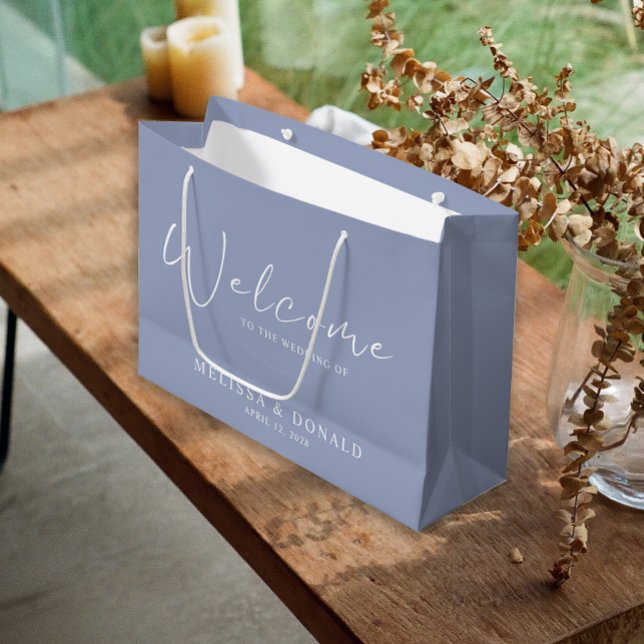 Periwinkle Blume Boho Welcome Wedding Große Geschenktüte (Von Creator hochgeladen)