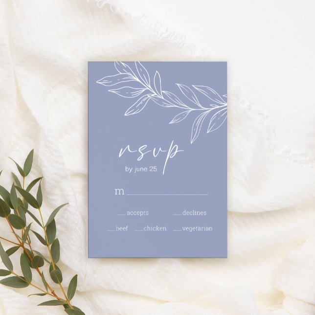 Periwinkle-Blume, die RSVP-Karte hochhalten RSVP Karte (Von Creator hochgeladen)