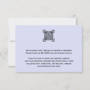 Periwinkle-Blumen-Scancode RSVP Karte